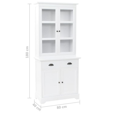 vidaXL Βιτρίνα Σαλονιού με 4 Πόρτες 80x40x180cm MDF και Ξύλο Πεύκου 1 τεμ.