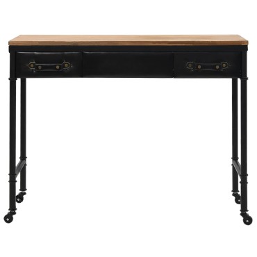 vidaXL Τραπέζι Κονσόλα 100x33,5x80cm από MDF και Ξύλο Ελάτης 1 τεμ.