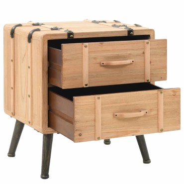 vidaXL Κομοδίνο 50x35x57cm από Μασίφ Ξύλο Ελάτης 1 τεμ.