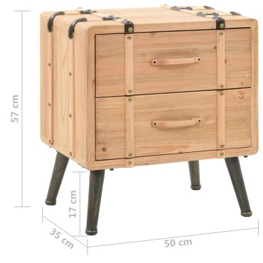 vidaXL Κομοδίνο 50x35x57cm από Μασίφ Ξύλο Ελάτης 1 τεμ.