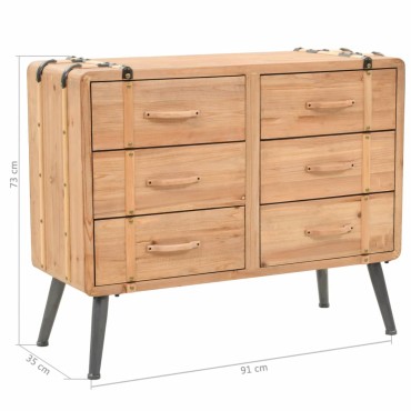 vidaXL Συρταριέρα 91x35x73cm από Μασίφ Ξύλο Ελάτης 1 τεμ.