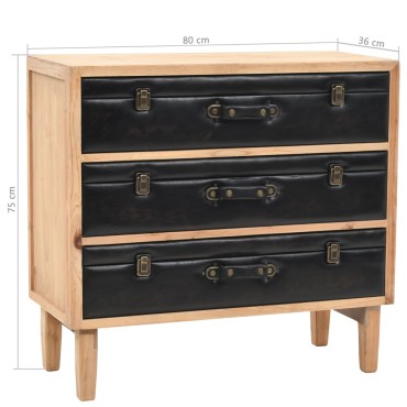 vidaXL Συρταριέρα 80x36x75cm από Μασίφ Ξύλο Ελάτης 1 τεμ.