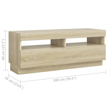 vidaXL Έπιπλο Τηλεόρασης με LED Sonoma Δρυς 200x35x40cm