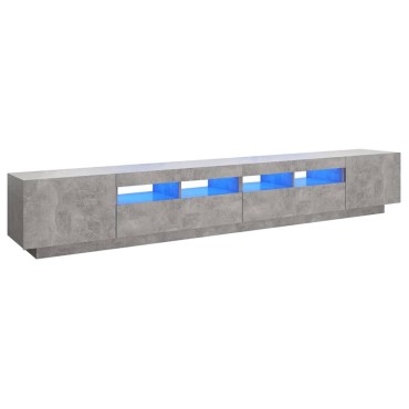 vidaXL Έπιπλο Τηλεόρασης με LED Γκρι Σκυροδέματος 260x35x40cm