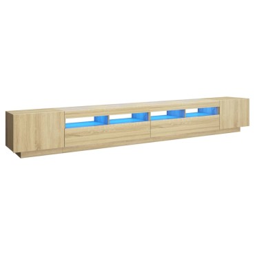 vidaXL Έπιπλο Τηλεόρασης με LED Sonoma Δρυς 300x35x40cm