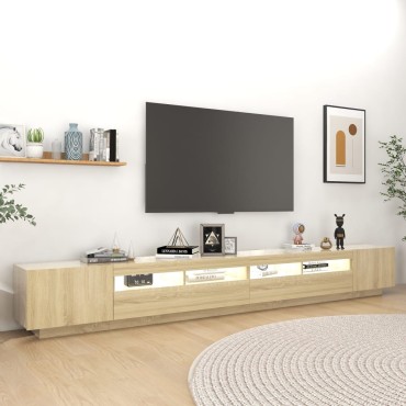 vidaXL Έπιπλο Τηλεόρασης με LED Sonoma Δρυς 300x35x40cm