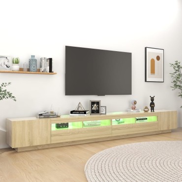 vidaXL Έπιπλο Τηλεόρασης με LED Sonoma Δρυς 300x35x40cm