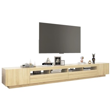 vidaXL Έπιπλο Τηλεόρασης με LED Sonoma Δρυς 300x35x40cm
