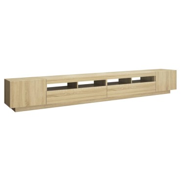 vidaXL Έπιπλο Τηλεόρασης με LED Sonoma Δρυς 300x35x40cm