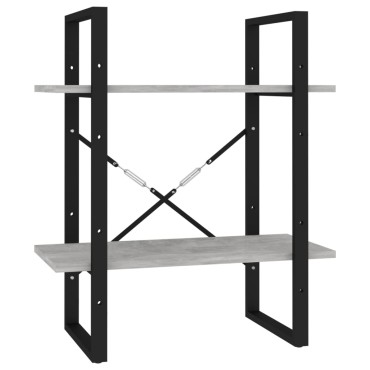 vidaXL Βιβλιοθήκη με 5 Ράφια Γκρι Σκυρ. 60x30x175cm Επεξ. Ξύλο 1 τεμ.