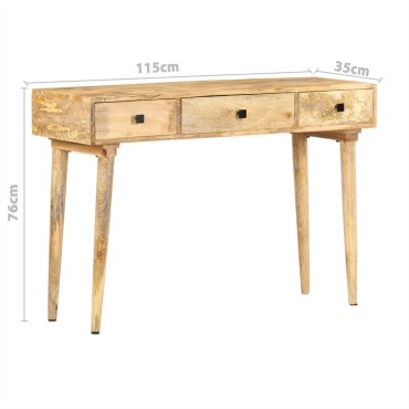 vidaXL Τραπέζι Κονσόλα 115x35x76 cm από Μασίφ Ξύλο Μάνγκο 1 τεμ.