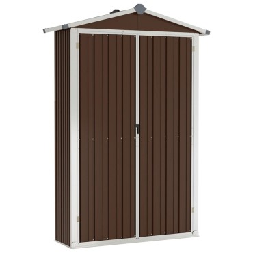vidaXL Αποθήκη Κήπου Καφέ 116x45x175 εκ. από Γαλβανισμένο Ατσάλι