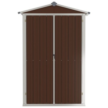 vidaXL Αποθήκη Κήπου Καφέ 116x45x175 εκ. από Γαλβανισμένο Ατσάλι