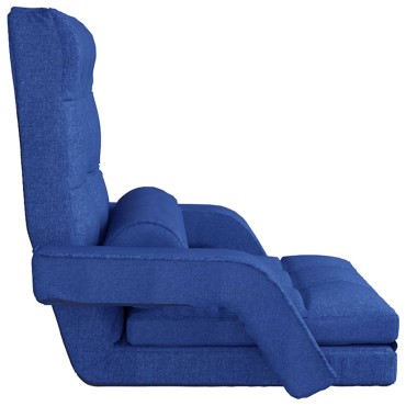 vidaXL Πολυθρόνα - Κρεβάτι Δαπέδου Πτυσσόμενη Μπλε Υφασμάτινη 52x47cm 1 τεμ.