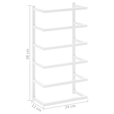 vidaXL Βάση για Πετσέτες Επιτοίχια Λευκή 24 x 12 x 48 εκ. Ατσάλινη