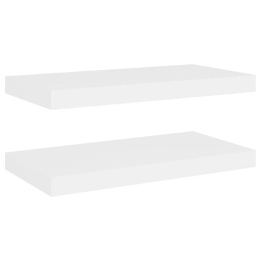 vidaXL Ράφια Τοίχου 2 τεμ. Δρυς/Άσπρο 50x23x3,8cm MDF