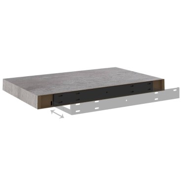 vidaXL Ράφια Τοίχου 2 τεμ. Γκρι Σκυροδέματος 50x23x3,8cm MDF