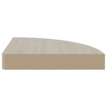 vidaXL Ράφι Τοίχου Γωνιακό Δρυς/Λευκό 25x25x3,8cm από MDF 1 τεμ.