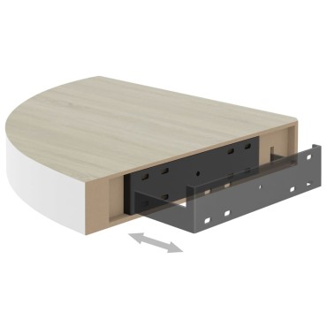 vidaXL Ράφι Τοίχου Γωνιακό Δρυς/Λευκό 25x25x3,8cm από MDF 1 τεμ.