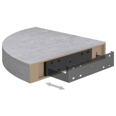vidaXL Ράφι Τοίχου Γωνιακό Δρυς/Λευκό 25x25x3,8cm από MDF 1 τεμ.