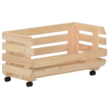 vidaXL Τρόλεϊ Λαχανικών 57x30x80cm από Μασίφ Ξύλο Πεύκου 1 τεμ.