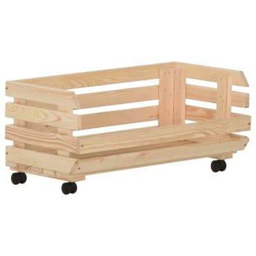 vidaXL Τρόλεϊ Λαχανικών 77x30x80cm από Μασίφ Ξύλο Πεύκου 1 τεμ.