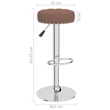vidaXL Σκαμπό Μπαρ 2 τεμ. Καφέ Υφασμάτινα 38,5x38,5x(63-83)cm
