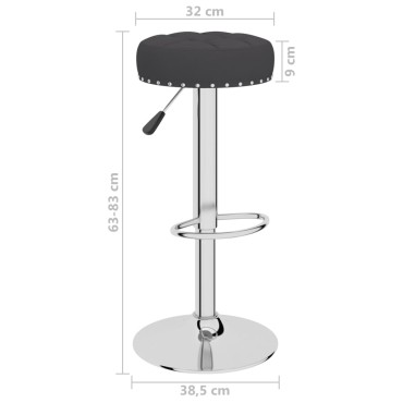 vidaXL Σκαμπό Μπαρ 2 τεμ. Μαύρα Υφασμάτινα 38,5x38,5x(63-83)cm