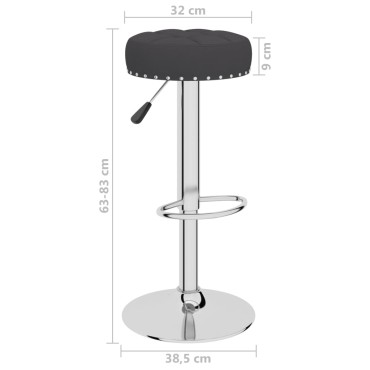 vidaXL Σκαμπό Μπαρ 2 τεμ. Μαύρα Υφασμάτινα 38,5x38,5x(63-83)cm