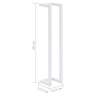 vidaXL Βάση για Πετσέτες Επιτοίχια Λευκή 12,5 x 12,5 x 60 εκ. Ατσάλινη