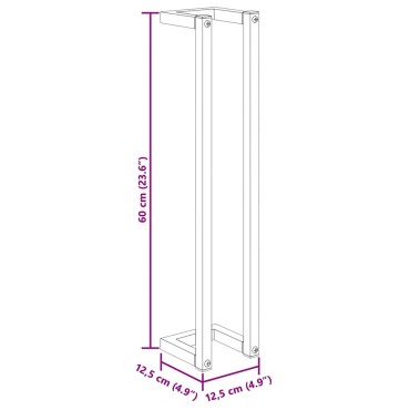vidaXL Βάση για Πετσέτες Επιτοίχια Λευκή 12,5 x 12,5 x 60 εκ. Ατσάλινη