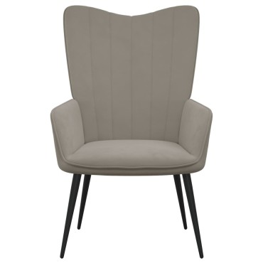 vidaXL Πολυθρόνα Relax Ανοιχτό Γκρι Βελούδινη 61x70x96,5cm 1 τεμ.