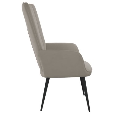 vidaXL Πολυθρόνα Relax Ανοιχτό Γκρι Βελούδινη 61x70x96,5cm 1 τεμ.