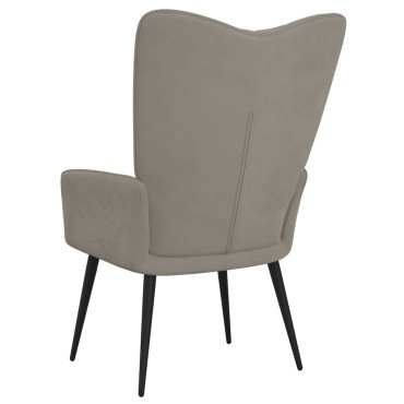 vidaXL Πολυθρόνα Relax Ανοιχτό Γκρι Βελούδινη 61x70x96,5cm 1 τεμ.