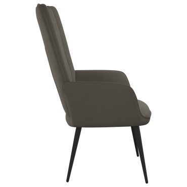 vidaXL Πολυθρόνα Relax Σκούρο Γκρι Βελούδινη 61x70x96,5cm 1 τεμ.