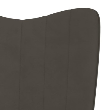 vidaXL Πολυθρόνα Relax Σκούρο Γκρι Βελούδινη 61x70x96,5cm 1 τεμ.