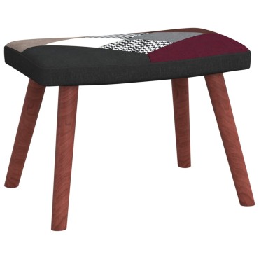vidaXL Πολυθρόνα Relax Σχέδιο Patchwork Υφασμάτινη με Σκαμπό 61,5x69x95,5cm 1 τεμ.
