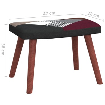 vidaXL Πολυθρόνα Relax Σχέδιο Patchwork Υφασμάτινη με Σκαμπό 61,5x69x95,5cm 1 τεμ.
