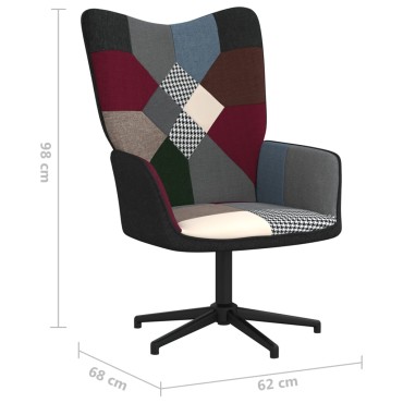 vidaXL Πολυθρόνα Relax Σχέδιο Patchwork Υφασμάτινη 62x68x98cm 1 τεμ.