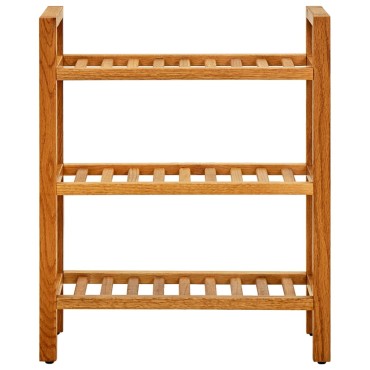 vidaXL Παπουτσοθήκη με 3 Ράφια 50x27x60cm από Μασίφ Ξύλο Δρυός
