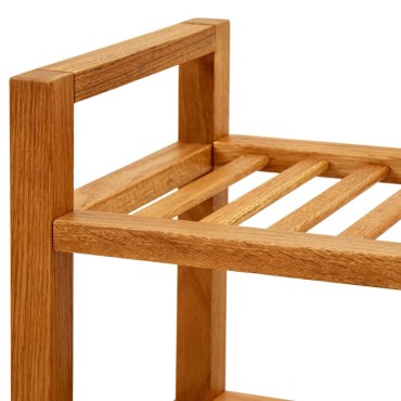 vidaXL Παπουτσοθήκη με 3 Ράφια 50x27x60cm από Μασίφ Ξύλο Δρυός