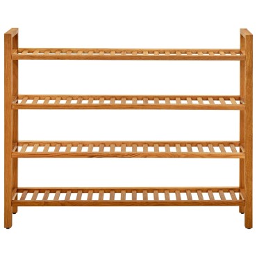 vidaXL Παπουτσοθήκη με 4 Ράφια 100x27x80cm από Μασίφ Ξύλο Δρυός