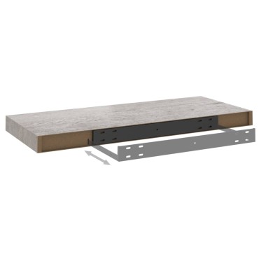 vidaXL Ράφι Τοίχου Γκρι Σκυροδέματος 60x23,5x3,8cm από MDF 1 τεμ.