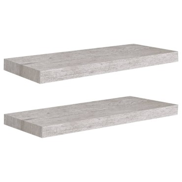 vidaXL Ράφια Τοίχου 2 τεμ. Γκρι Σκυροδέματος 60x23,5x3,8cm MDF