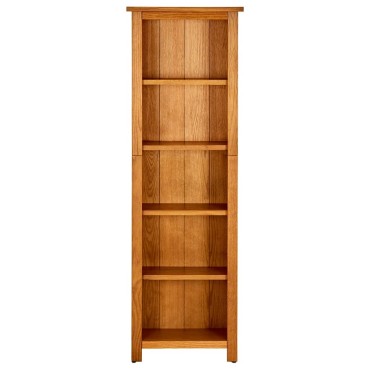vidaXL Βιβλιοθήκη με 5 Επίπεδα 45x22x140cm από Μασίφ Ξύλο Δρυός 1 τεμ.