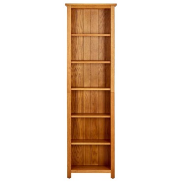 vidaXL Βιβλιοθήκη με 6 Επίπεδα 52x22x180cm από Μασίφ Ξύλο Δρυός 1 τεμ.