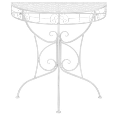 vidaXL Τραπέζι Βοηθητικό Ημικυκλικό Vintage Ασημί 72x36x74cm Μέταλλο 1 τεμ.