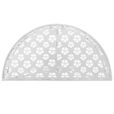 vidaXL Τραπέζι Βοηθητικό Ημικυκλικό Vintage Ασημί 72x36x74cm Μέταλλο 1 τεμ.