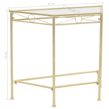 vidaXL Βοηθητικό Τραπέζι Vintage Στιλ Χρυσό 87x34x73cm Μεταλλικό 1 τεμ.