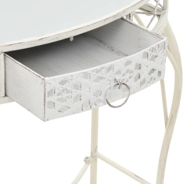 vidaXL Βοηθητικό Τραπέζι Γαλλικό Στιλ Λευκό 82x39x76cm Μεταλλικό 1 τεμ.
